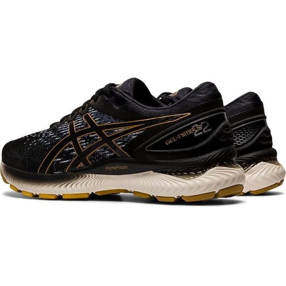 NIB Asics Gel-Nimbus 22 1011A794.001 Sneaker Men's US 6 39 EUR Knit Black Gold - Picture 2 of 5